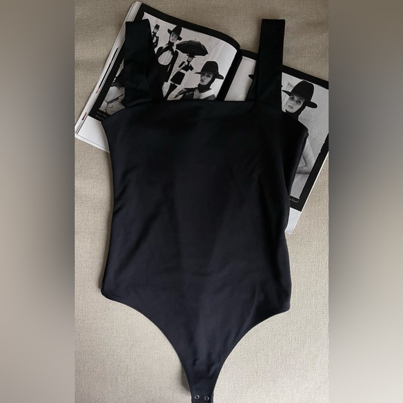 Abercrombie & Fitch Seamless Square Neck Bodysuit In Black Size M - Picture 2 of 10